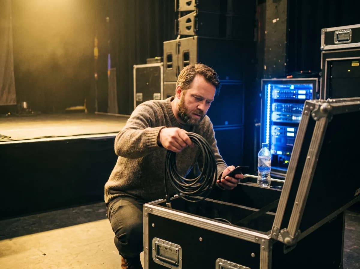 DJ som pakker sammen etter jobben